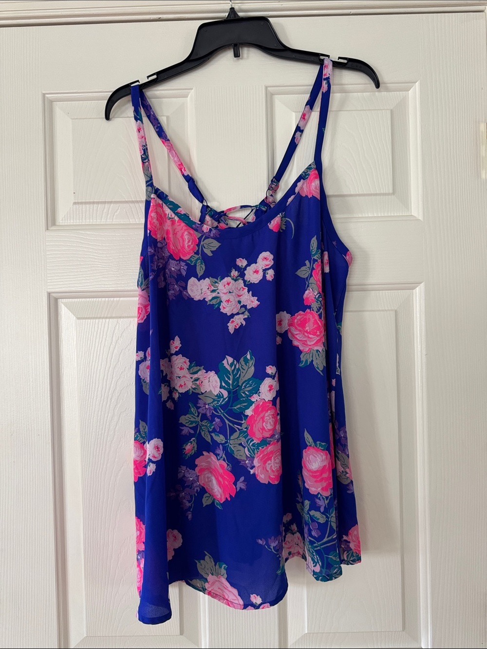 torrid Blue Cami with Pink Floral Print size 2